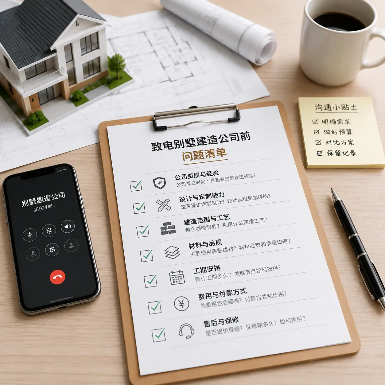 在上海拨打别墅建造公司电话前的准备工作